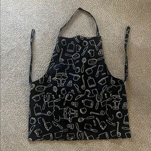 Black Apron with White Chef Pattern